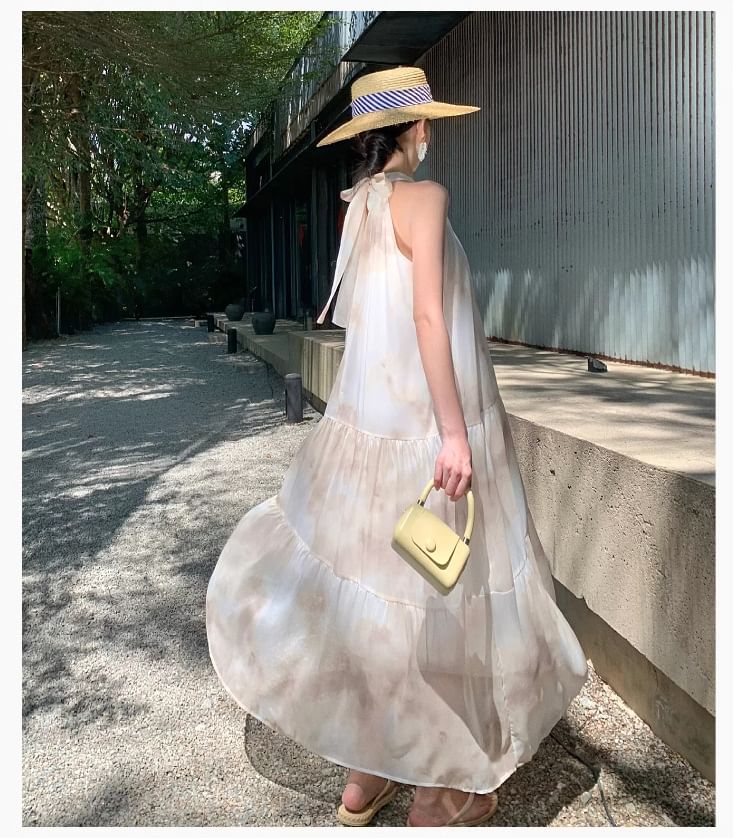 Sleeveless Floral Maxi A-Line Dress