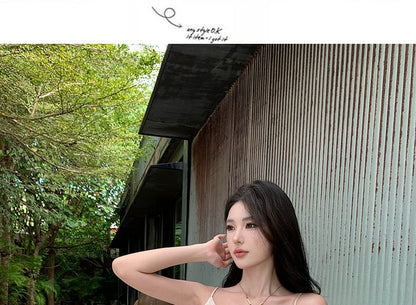 Spaghetti Strap Cowl Neck Plain Maxi Mermaid Dress