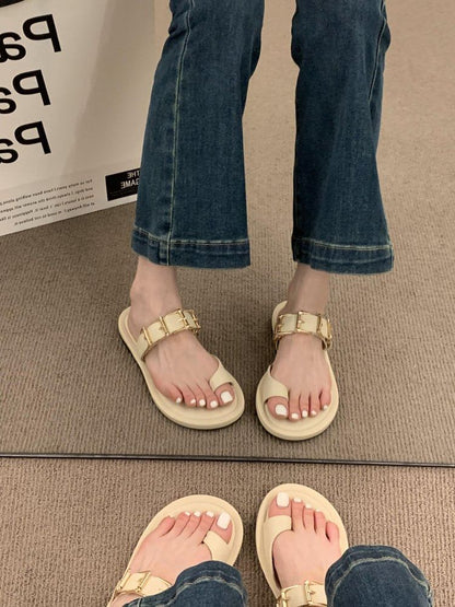 Buckled Toe Loop Sandals