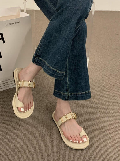 Buckled Toe Loop Sandals