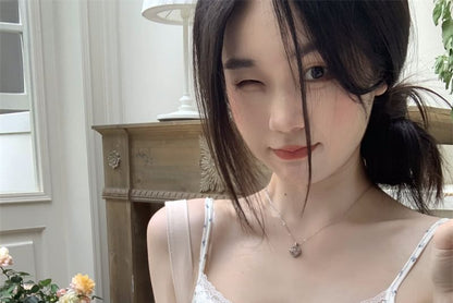 Floral Lace Trim Cropped Cami Top