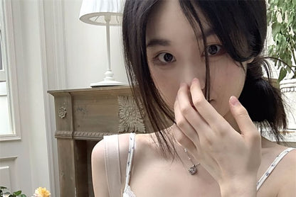 Floral Lace Trim Cropped Cami Top