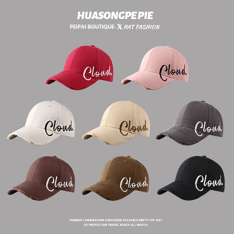 Lettering Print Baseball Cap