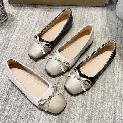 Cap Toe Bow Flats