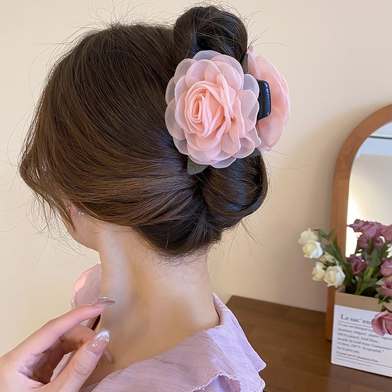 Floral Mesh Hair Claw