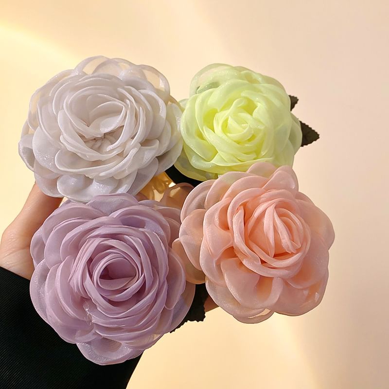 Floral Mesh Hair Claw