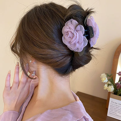 Floral Mesh Hair Claw