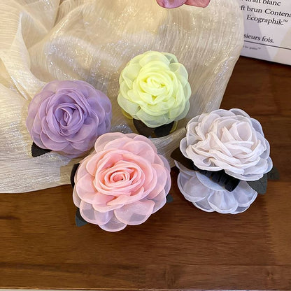 Floral Mesh Hair Claw