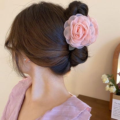 Floral Mesh Hair Claw