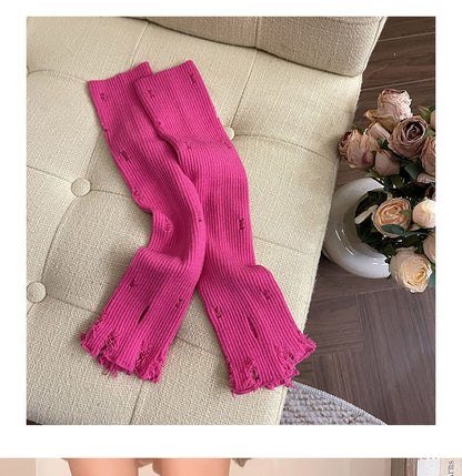 Plain Distressed Leg Warmers