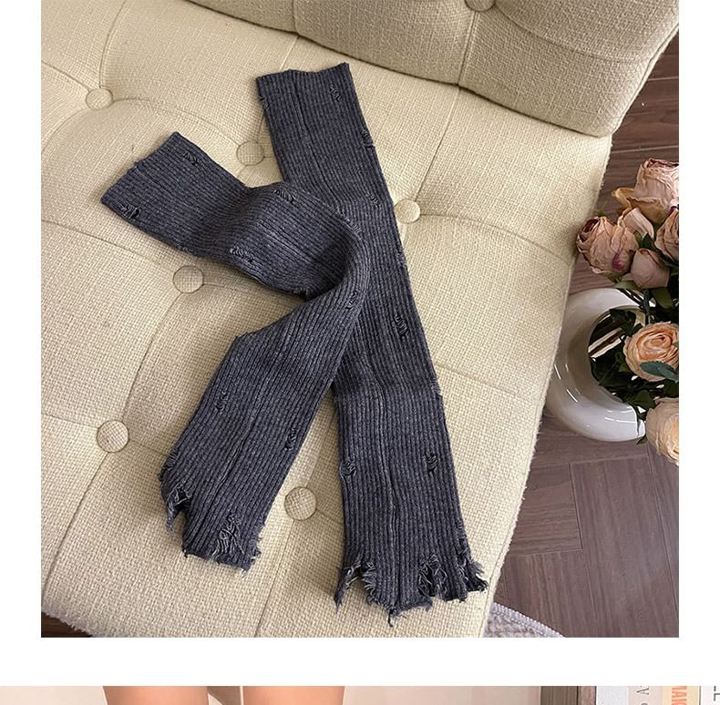 Plain Distressed Leg Warmers