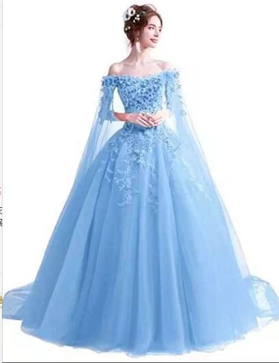 Off-Shoulder Floral A-Line Evening Gown