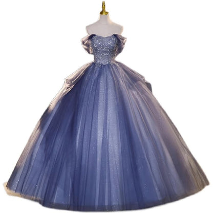 Off-Shoulder Sequined Ball Gown