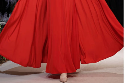Cape-Sleeve Sequined Printed A-Line Evening Gown