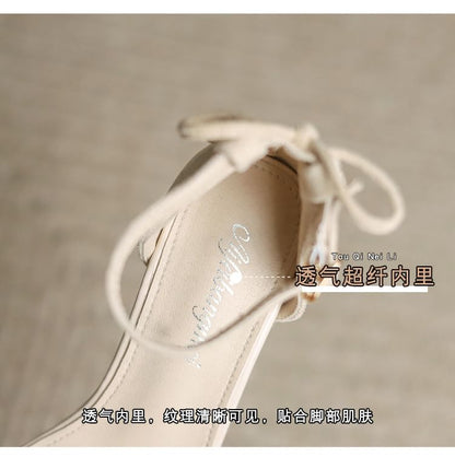 Sandals Ankle Strap Heel Chunky