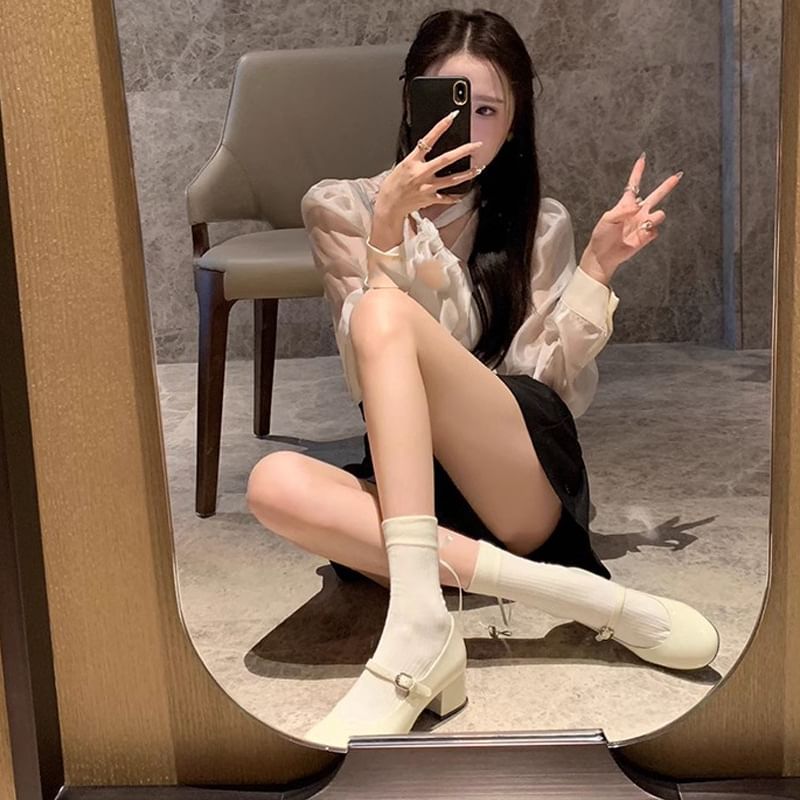 Heel Chunky Jane Pumps Mary