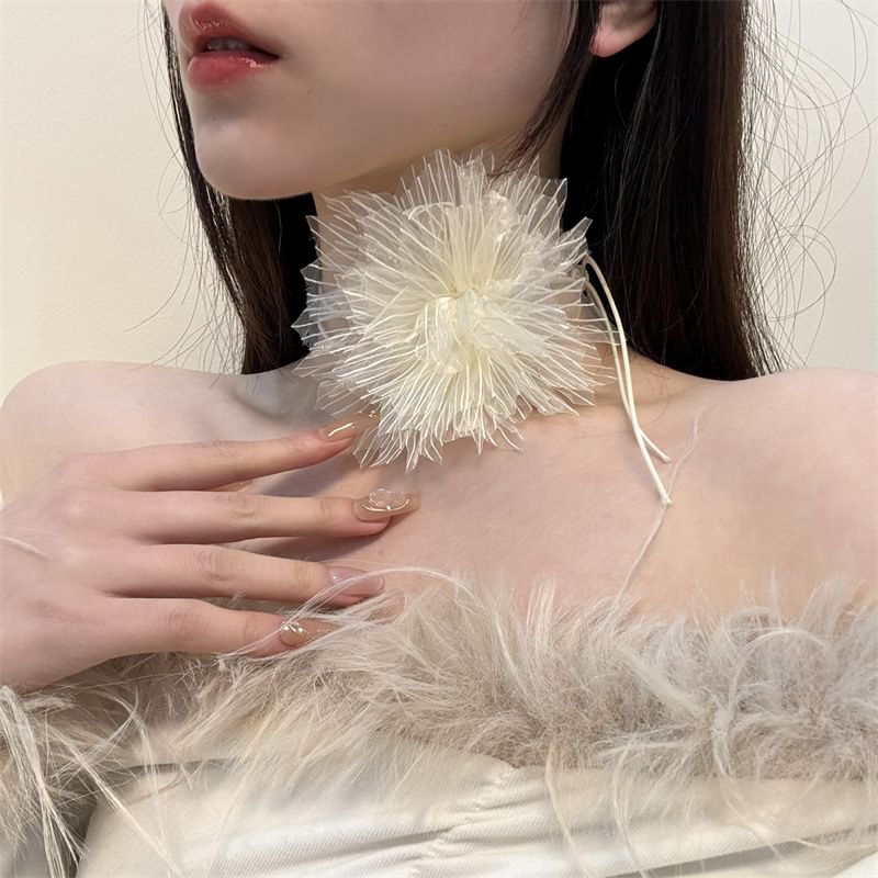Floral Fabric String Choker