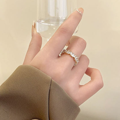 Rhinestone Alloy Open Ring