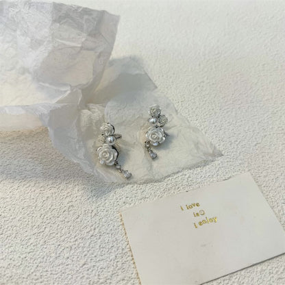 Floral Faux Pearl Alloy Ear Cuff