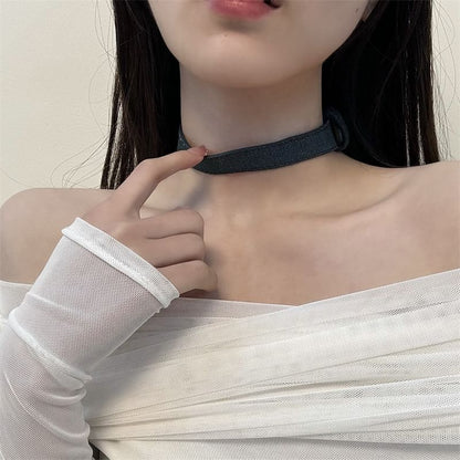 Buckled Denim Choker