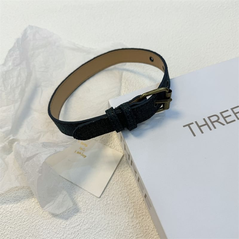 Buckled Denim Choker