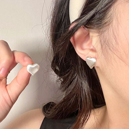 Heart Alloy Stud Earring