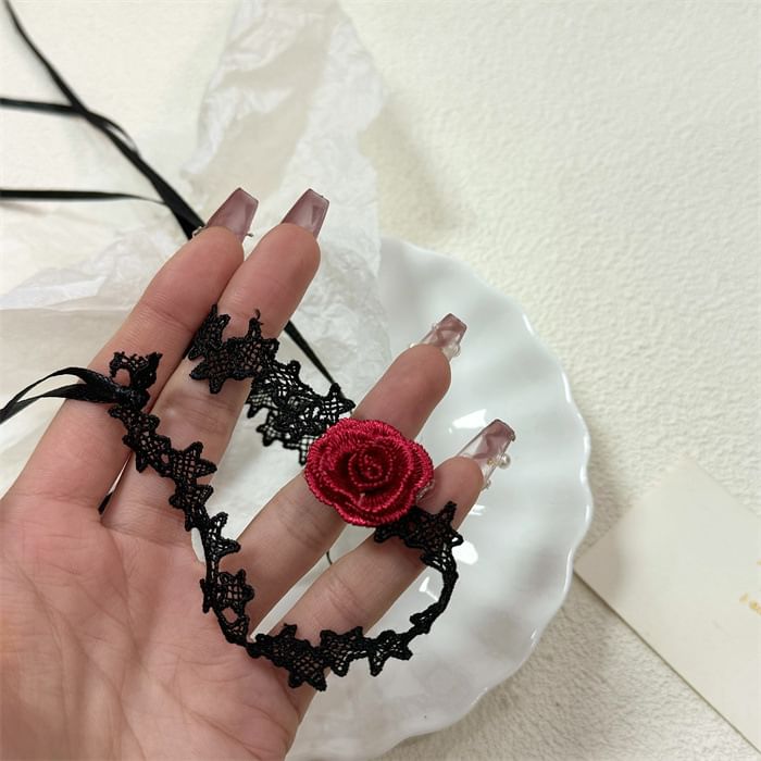Choker Fabric Rose