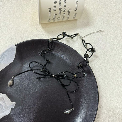 Bow Crystal Choker Faux