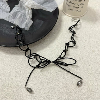 Bow Crystal Choker Faux