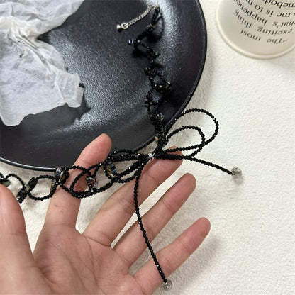 Bow Crystal Choker Faux