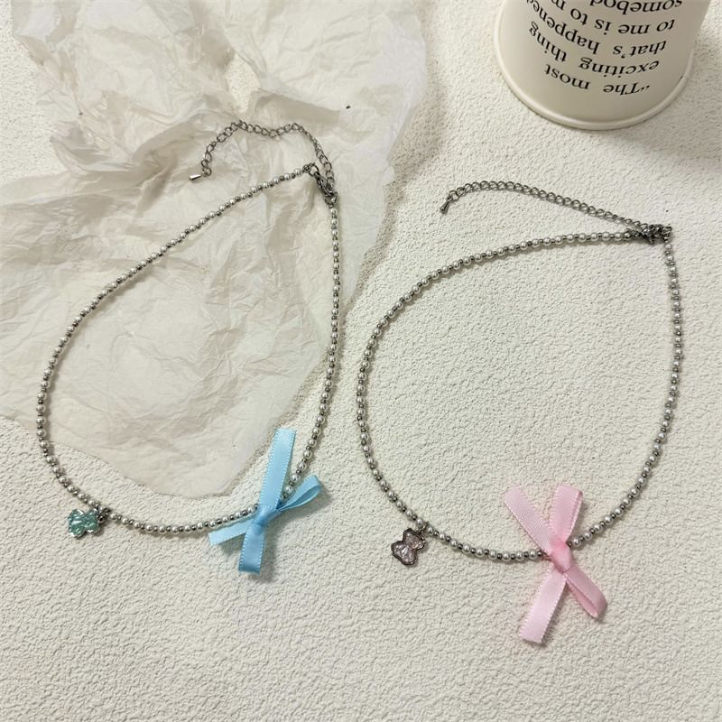 Resin Pearl Faux Choker Ribbon