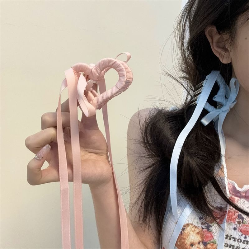 Clamp Ribbon Heart Hair
