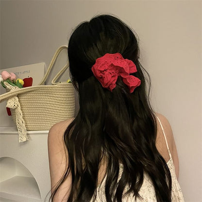 Floral Fabric Hair Clamp / Scrunchie