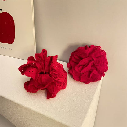 Floral Fabric Hair Clamp / Scrunchie