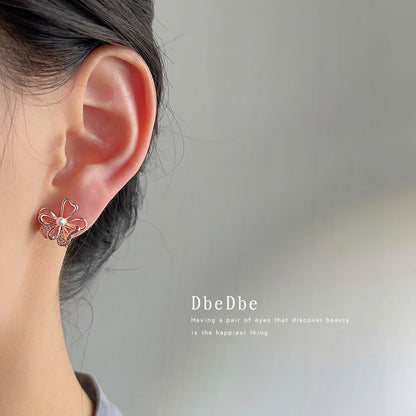 Earring Floral Pearl Alloy Faux Stud