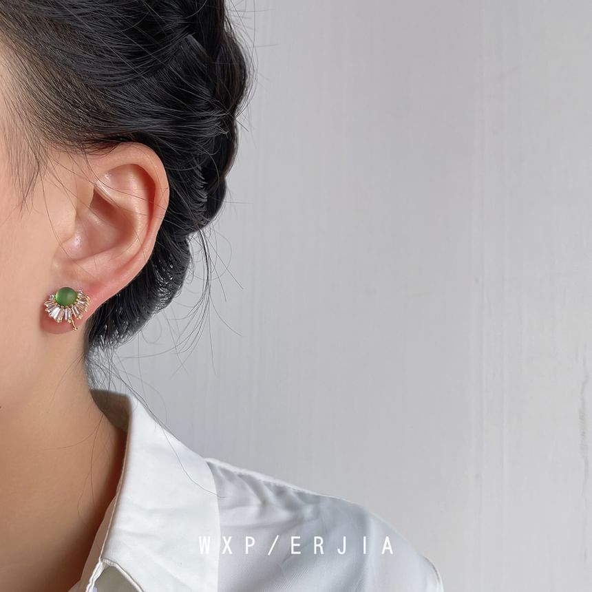 Gemstone Alloy Rhinestone Ear Faux Cuff