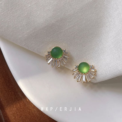 Gemstone Alloy Rhinestone Ear Faux Cuff