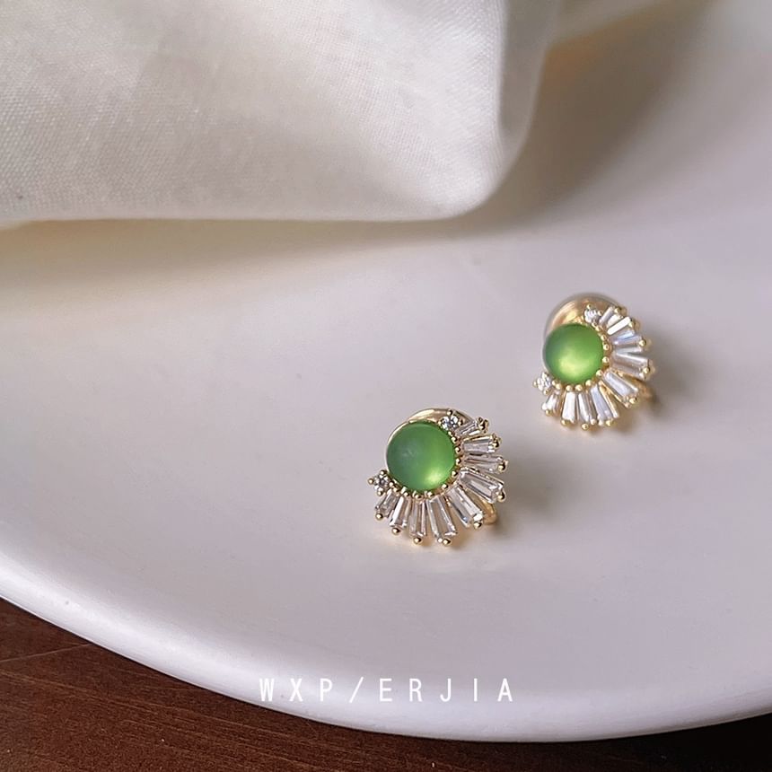 Gemstone Alloy Rhinestone Ear Faux Cuff