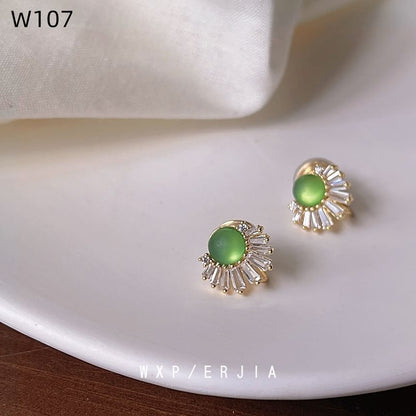 Gemstone Alloy Rhinestone Ear Faux Cuff