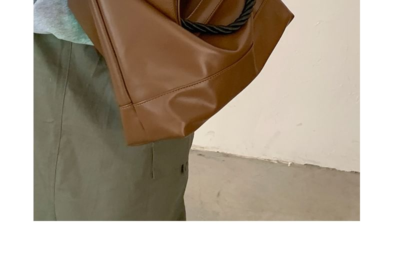 Faux Leather Flap Shoulder Bag