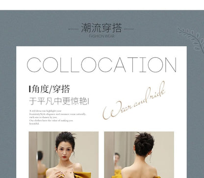 Evening Open Back Gown Mermaid Bow Off-Shoulder Sequin Accent