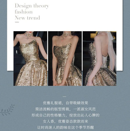 A-Line Strapless Gown Jacquard Evening Patterned