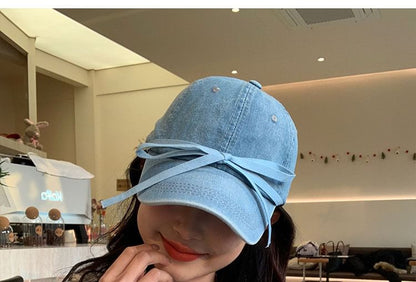 Bow Denim Baseball Cap