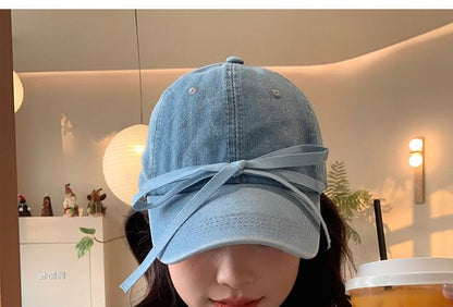 Bow Denim Baseball Cap