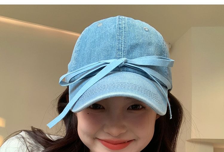 Bow Denim Baseball Cap