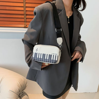 Piano Print Crossbody Bag