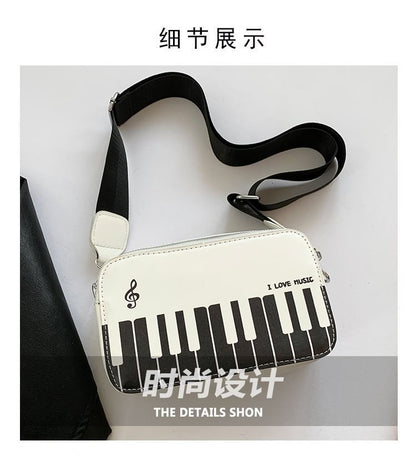 Piano Print Crossbody Bag