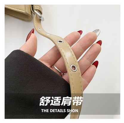 Buckled Faux Leather Crossbody Bag