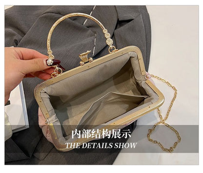 Flower Embroidered Chain Strap Crossbody Bag