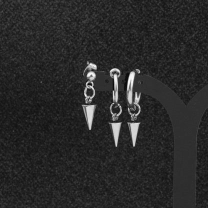 Stainless Steel Conical Dangle Earring (various designs)